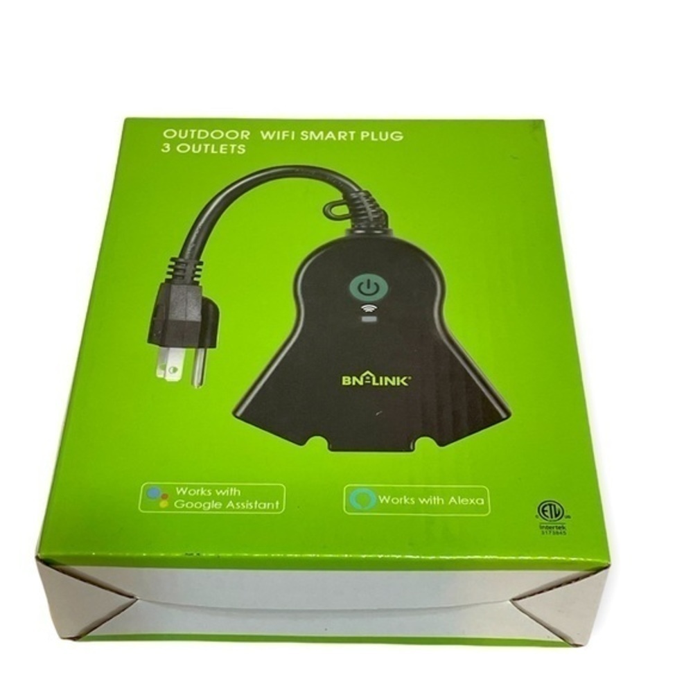 BN-Link Smart WiFi Black Outdoor Outlet works with google assistant and Alexa